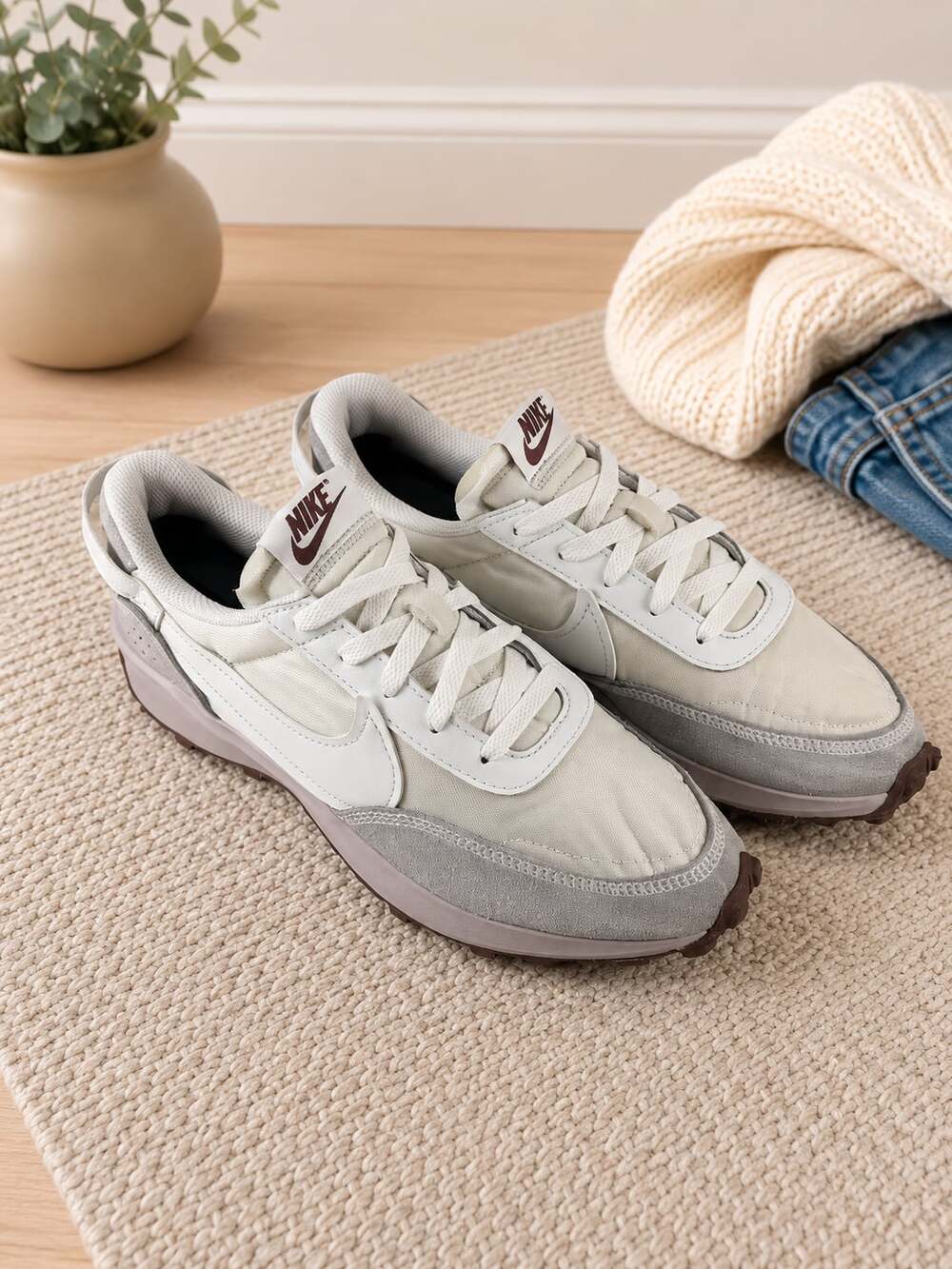 Nike Waffle Debut Women’s 8 Summit White Fossil Gum Retro Sneakers DH9523